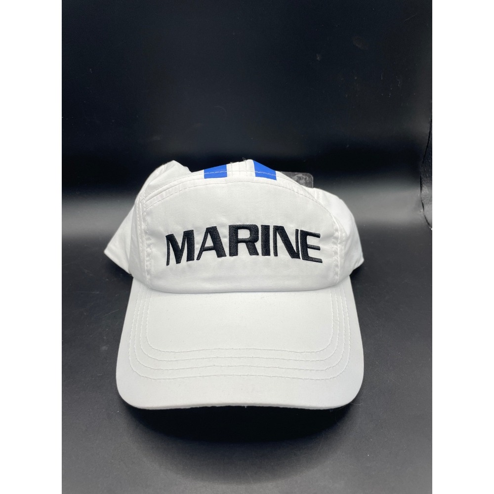 One Piece Marine Hat Admiral Akainu White Blue Stripe Embroidered Cap ABYstyle